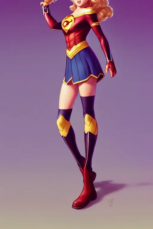 Image similar to full body character concept art of the wondergirl | | pixar - cute - fine - face, pretty face, realistic shaded perfect face, fine details by stanley artgerm lau, wlop, rossdraws, james jean, jakob eirich, andrei riabovitchev, marc simonetti, and sakimichan, trending on artstation