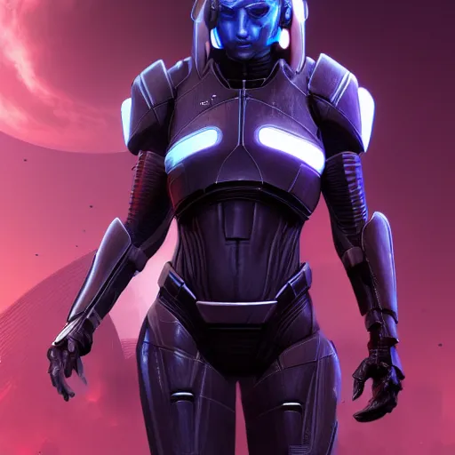 a character from the video game mass effect, cyberpunk Stable