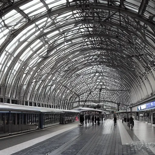 Prompt: Arnhem central station by hr giger