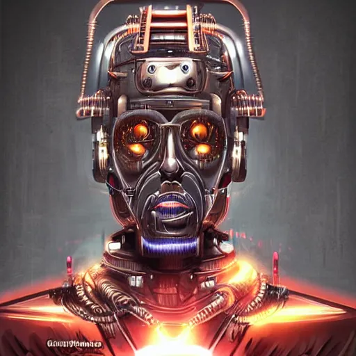 Prompt: portrait of cybernetic kanye west, biomechanical, steampunk, art by joe mudureira + Tim Shumate + Ross Tran