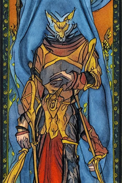 Image similar to tarot card character, fantasy