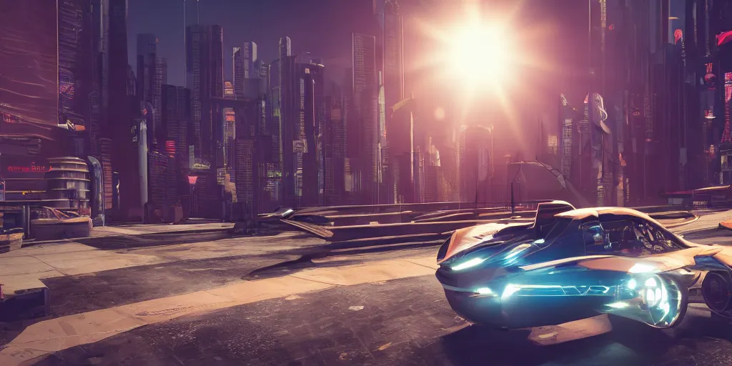 Image similar to photorealistic Flying Cars on cyberpunk roads. daylight. sunlight. lens flare. light fixtures. 8K. detailed. photorealism. artstation. 25mm f/1.7 ASPH Lens. ultra realistic H 768