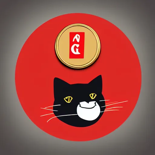 Image similar to Professional logo. Cat holding with a coin. Abstract, Pictorial.