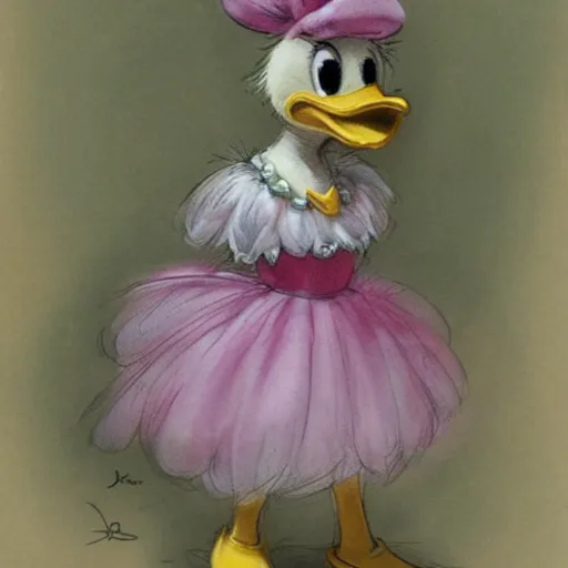 Image similar to daisy duck, by disney and jean - baptiste monge