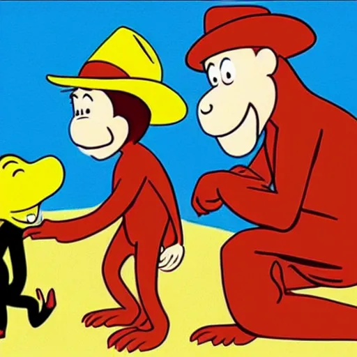 Image similar to curious george smoking crack