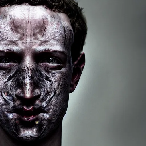 Prompt: mark zuckerberg Horror burned face , digital art , trending on artstation , matte painting , Hyperdetailed , CGSociety