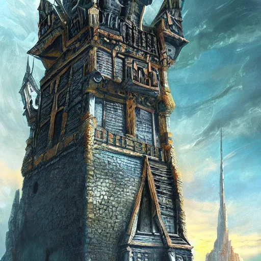 Image similar to a tower on the edge of forever, fantasy art, detailed, cinematic