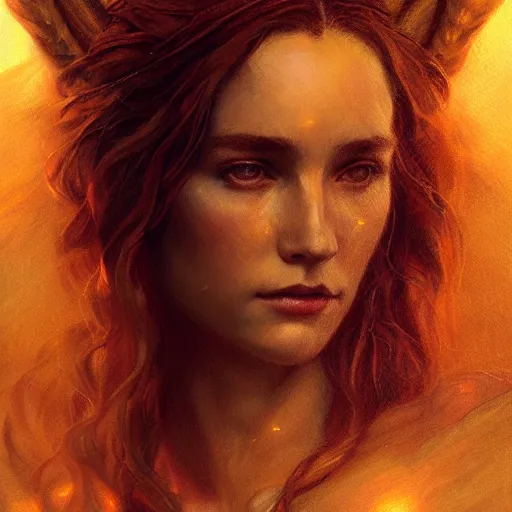 Image similar to majestic gracious regal goddess artemis portrait, ancient greece, atmospheric lighting, painted, intricate, volumetric lighting, beautiful, rich deep colours masterpiece, golden hour, sharp focus, ultra detailed, by leesha hannigan, ross tran, thierry doizon, kai carpenter, ignacio fernandez rios