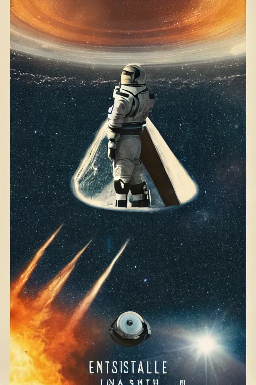 Prompt: interstellar, 1960s movie poster