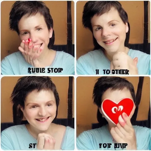 Prompt: a step by step illustrated guide of how to love yourself