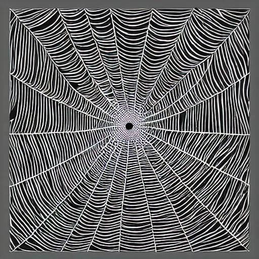 Image similar to one-line art grafic the organic sheep!!!included a spider web, grey scale