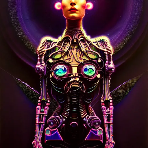 Image similar to extremely psychedelic beautiful brutalist cyborg organism infected by night. intricate, elegant, highly detailed, extremely lifelike photorealistic digital painting, artstation. steichen, gaston bussiere, tom bagshaw, brutalist cyberpunk alphonse mucha, geiger. elegant minimalism. anatomically correct. sharp focus. black. surreal lush cosmic hallucination