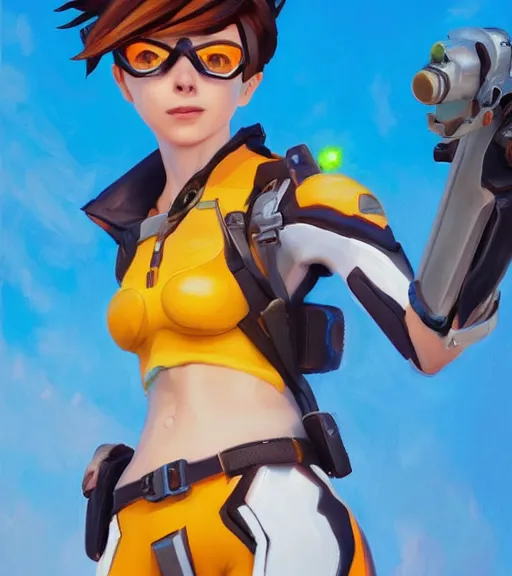 Tracer from Overwatch as a fortnite skin,, Stable Diffusion