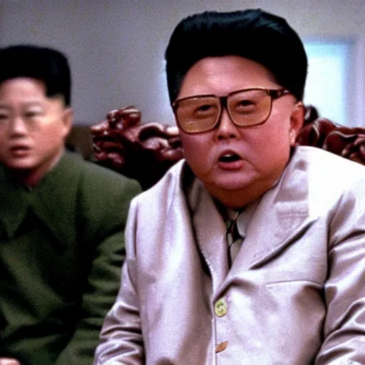 Image similar to A movie still of Kim Jong Il in Back to the Future