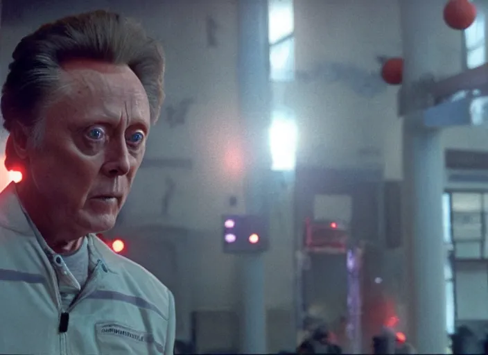 Image similar to film still of Christopher Walken playing Basketball in the new Ghostbusters movie, 4k