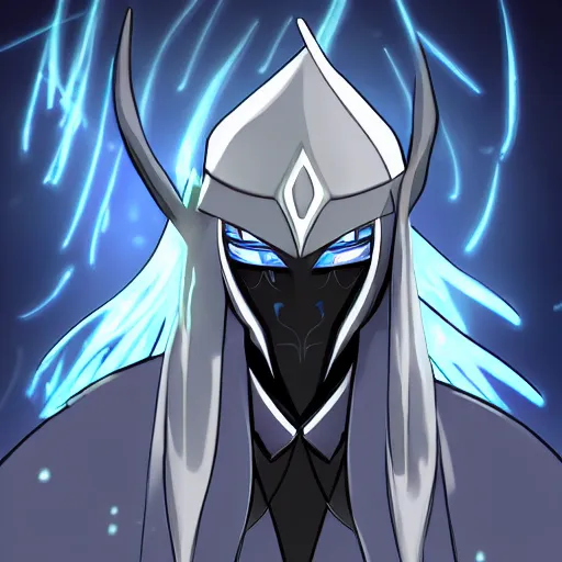 Image similar to Karthus from League of Legends, anime art style