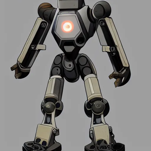 Image similar to atlas robot, portal, videogame, high detail, valve, concept art