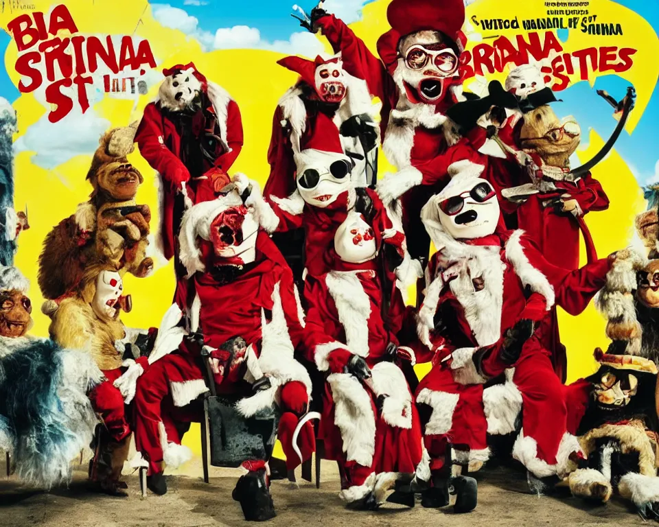 Image similar to a horror movie poster featuring The Banana Splits