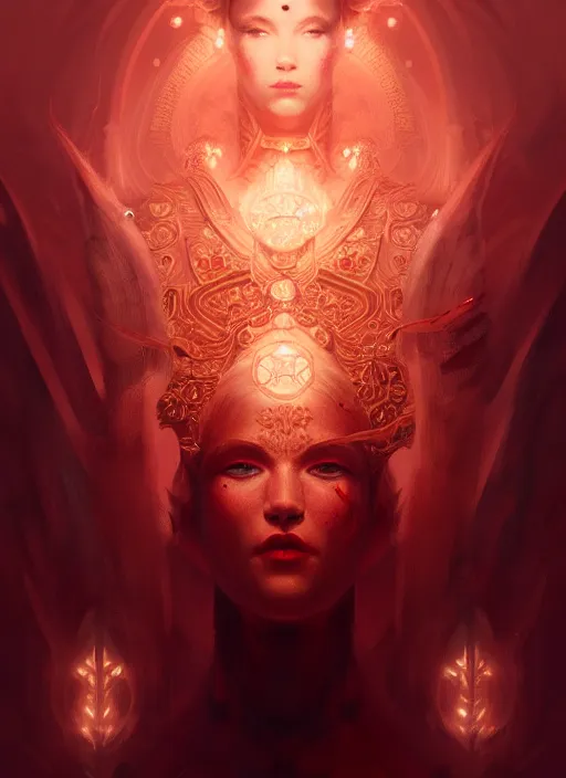 Prompt: portrait of sek the seven handed god of blood and death, intricate, elegant, glowing lights, highly detailed, digital painting, artstation, concept art, smooth, sharp focus, illustration, art by wlop, mars ravelo and greg rutkowski