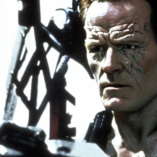 Prompt: film still of bryan cranston as the t - 8 0 0 in terminator ( 1 9 8 4 )