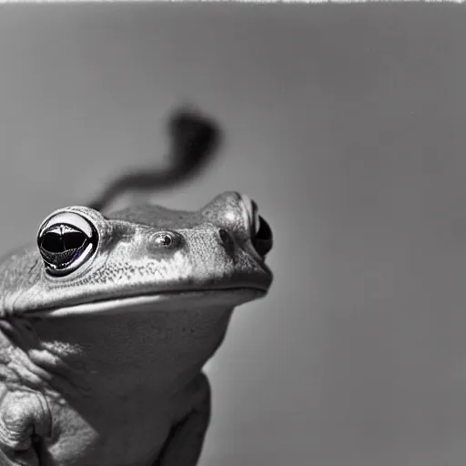 Prompt: A photo of a frog with a hat, he is very sophisticated, 1934