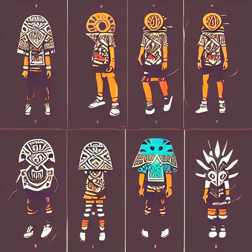 Image similar to sneaker design concept art, aztec mayan street fashion native punk sneaker design, majora's mask, wearing wooden mask, hip hop sneaker design with subtle mayan patterns, gapmoe yandere grimdark, trending on pixiv fanbox, painted by greg rutkowski makoto shinkai takashi takeuchi studio ghibli, akihiko yoshida