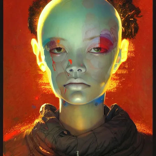 Image similar to prompt : doomer portrait soft light painted by james jean and katsuhiro otomo and erik jones, inspired by akira anime, smooth face feature, intricate oil painting, high detail illustration, sharp high detail, manga and anime 1 9 9 9