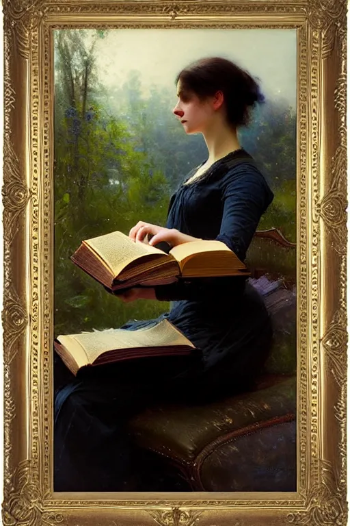 Image similar to soft colorsphotograph imax and solomon joseph solomon and richard schmid and jeremy lipking victorian loose genre loose painting full stack of books, bookish, book lover