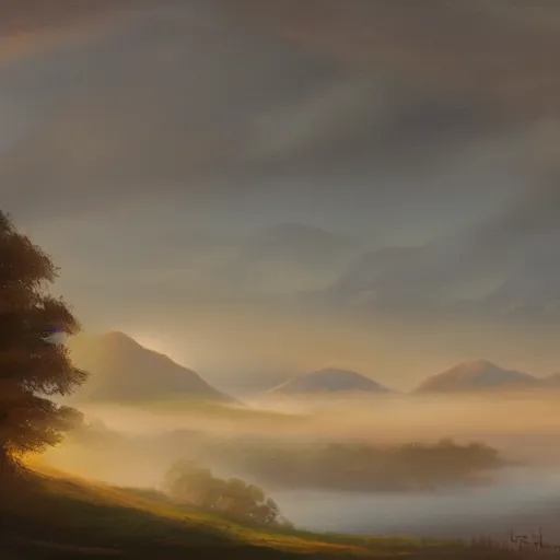 Prompt: atmospheric landscape painted by suahfwkejdmasuhfna