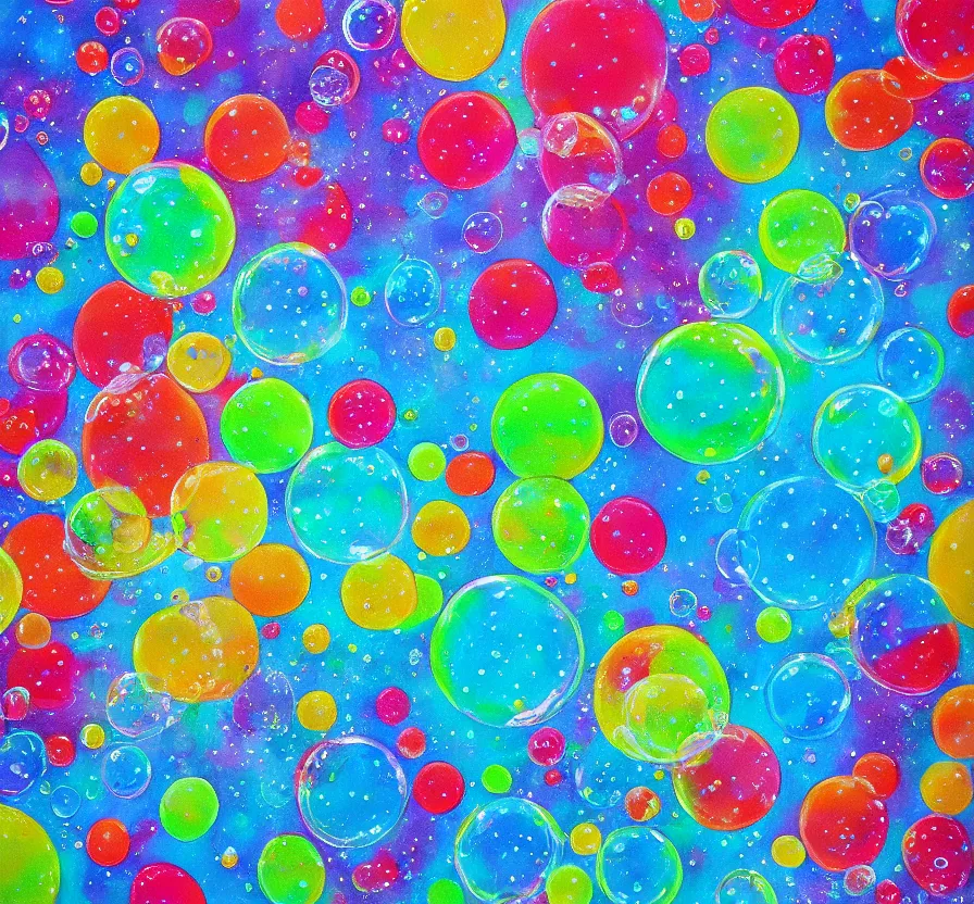 Image similar to painting on canvas, bubbles, bubble, watedrops, waterdroplets, acrylicpainting, acrylicpouring, painting, influencer