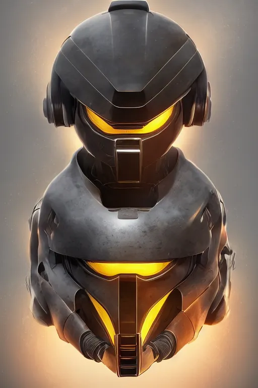 Image similar to robot ninja mask helmet halo master chief radiating a glowing aura global illumination ray tracing hdr fanart arstation by ian pesty and katarzyna da „ bek - chmiel