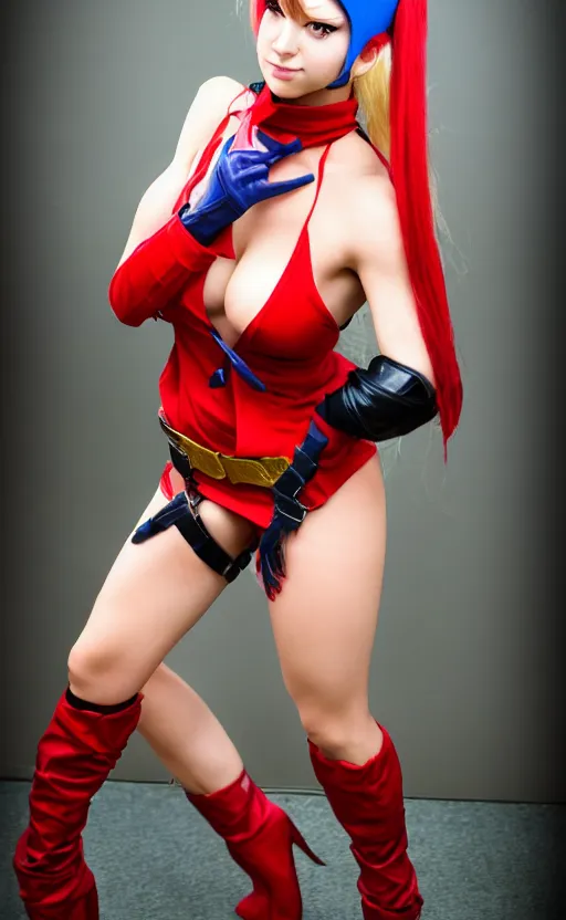 Image similar to cosplaying as cammy from street fighter, professional photo, trending on deviantart