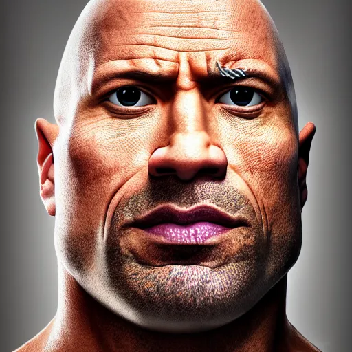 Prompt: The lovechild of Joe Rogan, Dwayne Johnson, Mr Clean, Shaq, Thanos, Walter White, and Mr Clean, realistic, hyperrealistic, highly detailed, very detailed, 8k resolution, real life, HD quality, dramatic, studio quality lighting, digital art, trending on artstation
