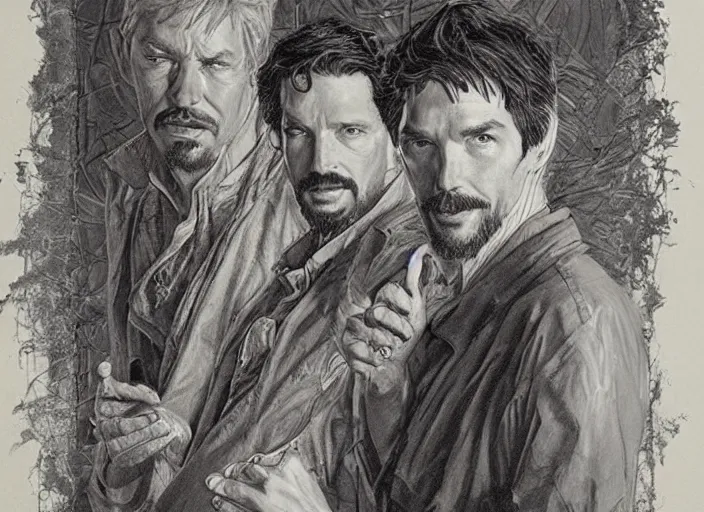 Prompt: a highly detailed old portrait of stephen strange, james gurney, james jean