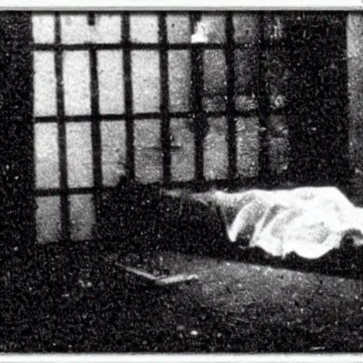 Image similar to retro photograph of a crime scene of the serial killer Jack the Ripper, unsettling, creepy, horrific, gruesome