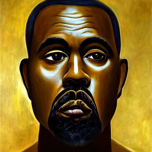 Image similar to portrait of kayne west as god by dali, 8 k