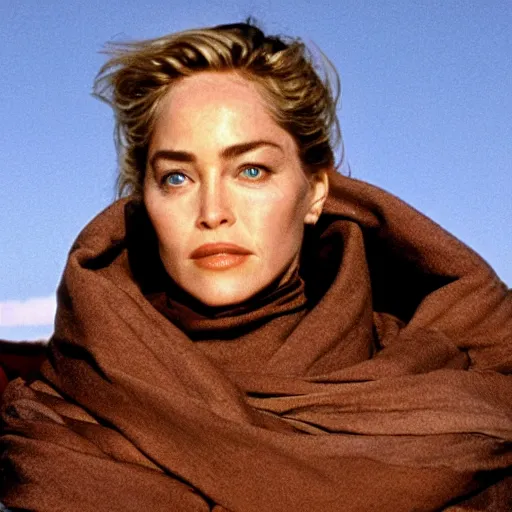 Image similar to Sharon Stone in the movie Dune