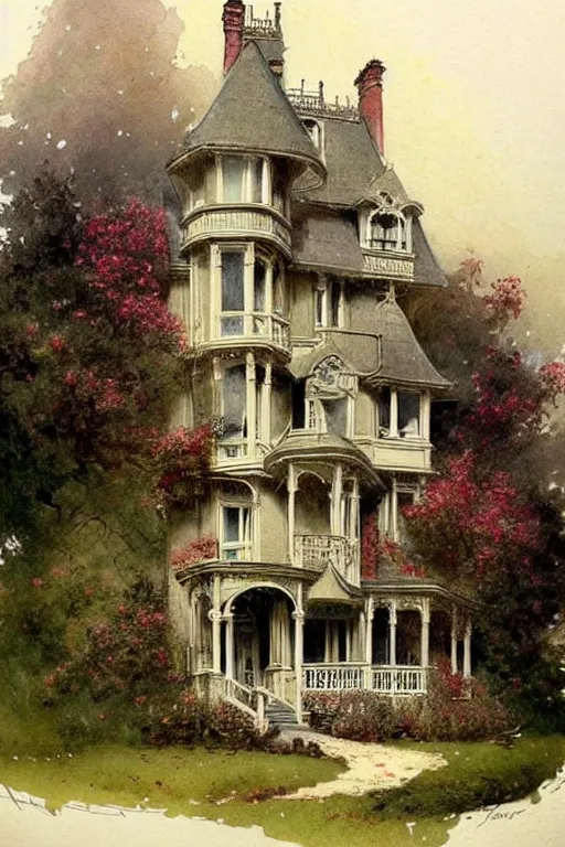 Prompt: ( ( ( ( ( 1 9 5 0 s victorian mansion. muted colors. ) ) ) ) ) by jean - baptiste monge!!!!!!!!!!!!!!!!!!!!!!!!!!!!!!