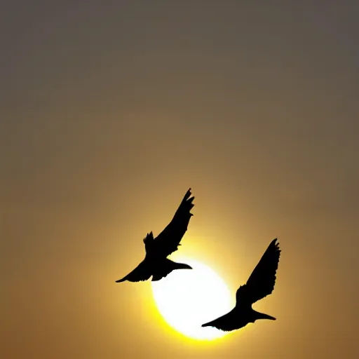 Image similar to sunset shadows in shape of bird