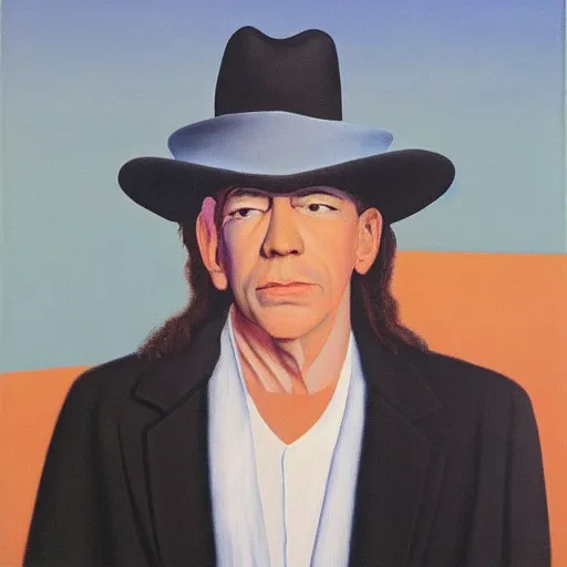 Image similar to painting of stevie ray vaughn by rene magritte, hd, 4 k, detailed, award winning