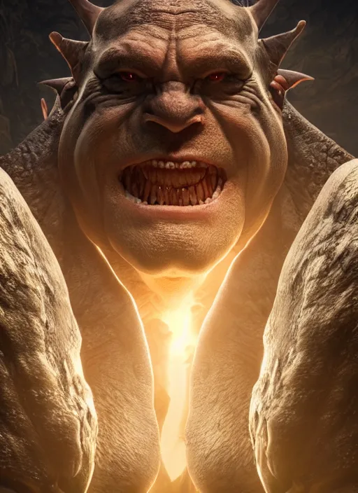 Image similar to twin - headed ogre, ultra detailed fantasy, elden ring, realistic, dnd character portrait, full body, dnd, rpg, lotr game design fanart by concept art, behance hd, artstation, deviantart, global illumination radiating a glowing aura global illumination ray tracing hdr render in unreal engine 5