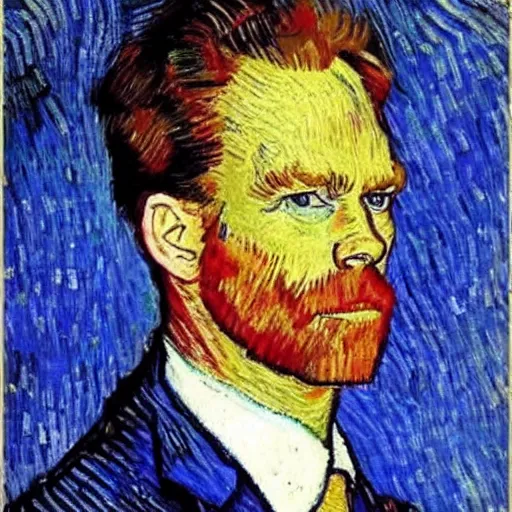 Image similar to mark rutte in the style of vincent van gogh