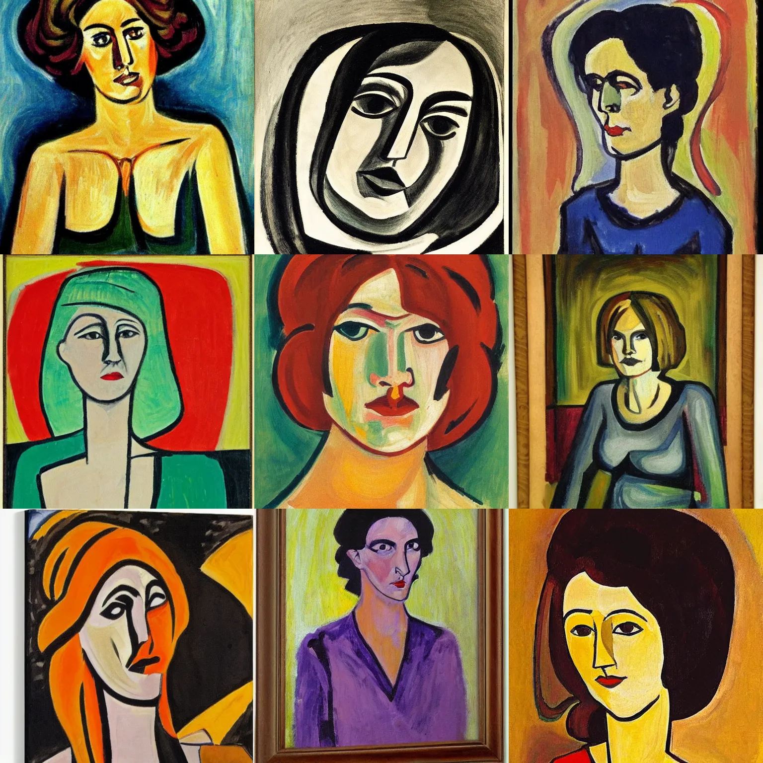 Prompt: beautiful woman portrait, by Erich Heckel