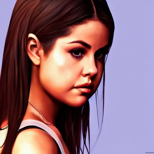 Image similar to photorealistic digital painting of selena gomez as celery, hd, artstation, 4 k wallpaper