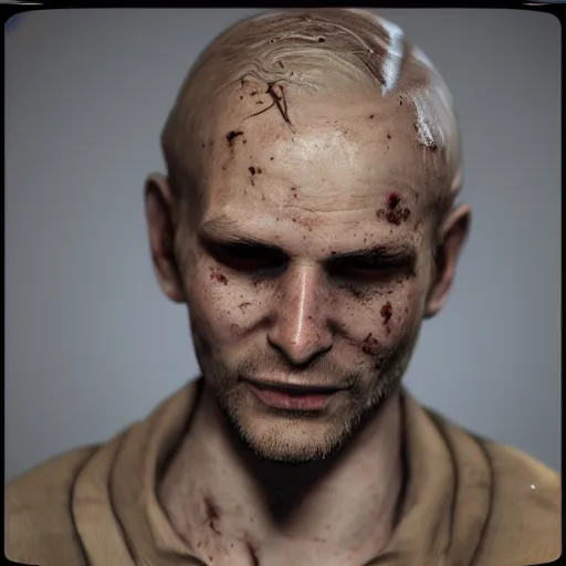 Prompt: jack baker from resident evil 7, cinematic lighting, eerie atmosphere, re engine render, photorealistic face