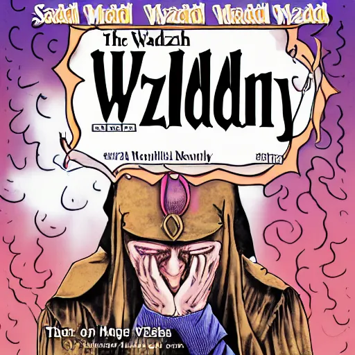 Prompt: The cover of Sad Wizard Monthly magazine for March.