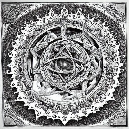 Image similar to the god of entropy, detailed, ornate, intricate, powerful, magic, chaos, ancient magic, deep magic, mysteries of the universe