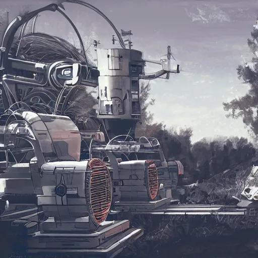 Prompt: artwork with machinery landscape by futura 2 0 0 0, hd, artstation