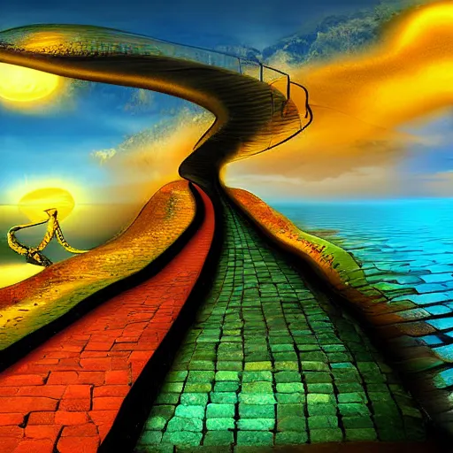 Image similar to pathways and philanthropy, digital art, surrealistic