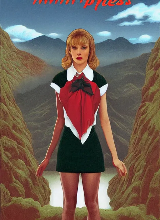 Image similar to twin peaks poster art, from scene from twin peaks, by michael whelan, rossetti bouguereau, artgerm, retro, nostalgic, old fashioned, portrait of talyor swift cheerleader